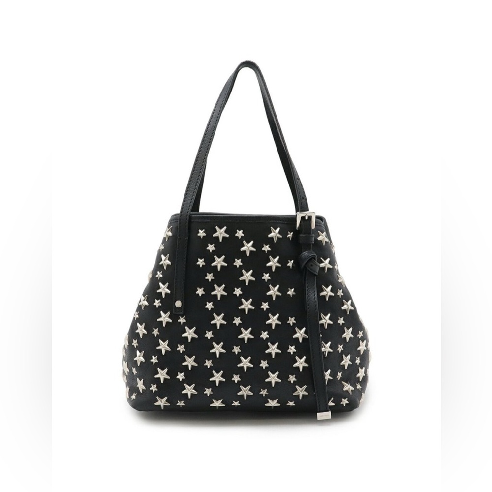 Jimmy Choo Sasha/S Black and Silver Studded Women's Tote Bag